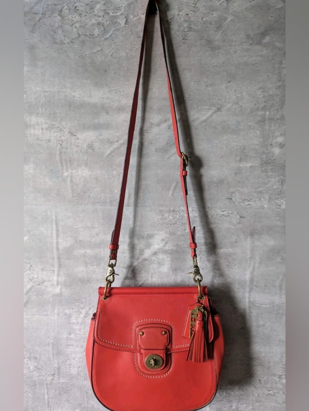 COACH Willis Legacy 70th Anniversary Vermillion Leather Crossbody Bag